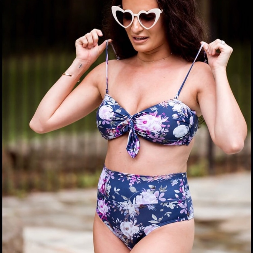 Kittenish purple daze two piece swim set